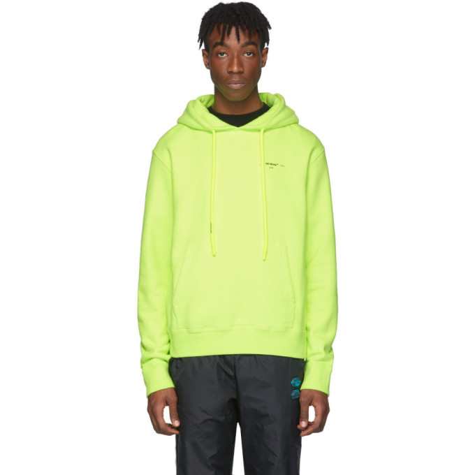 Off-White Yellow Logo Slim Hoodie Off-White