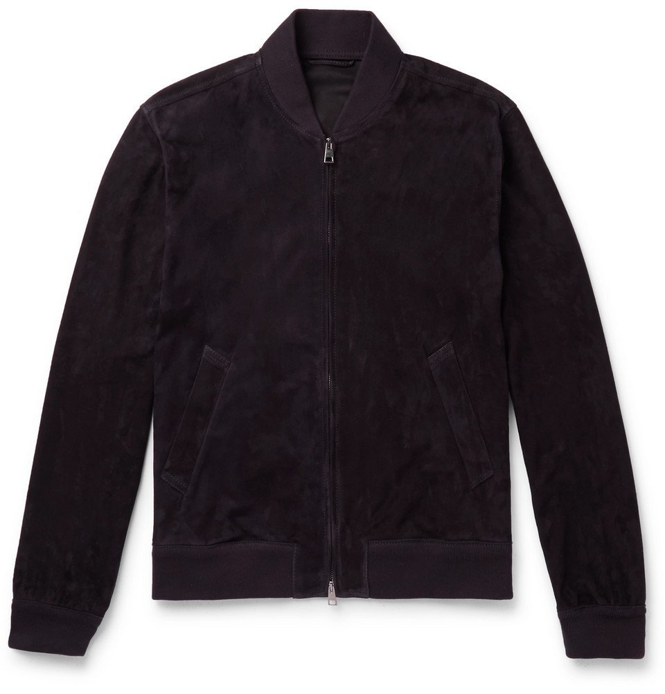 Kingsman - Unlined Suede Bomber Jacket - Navy Kingsman