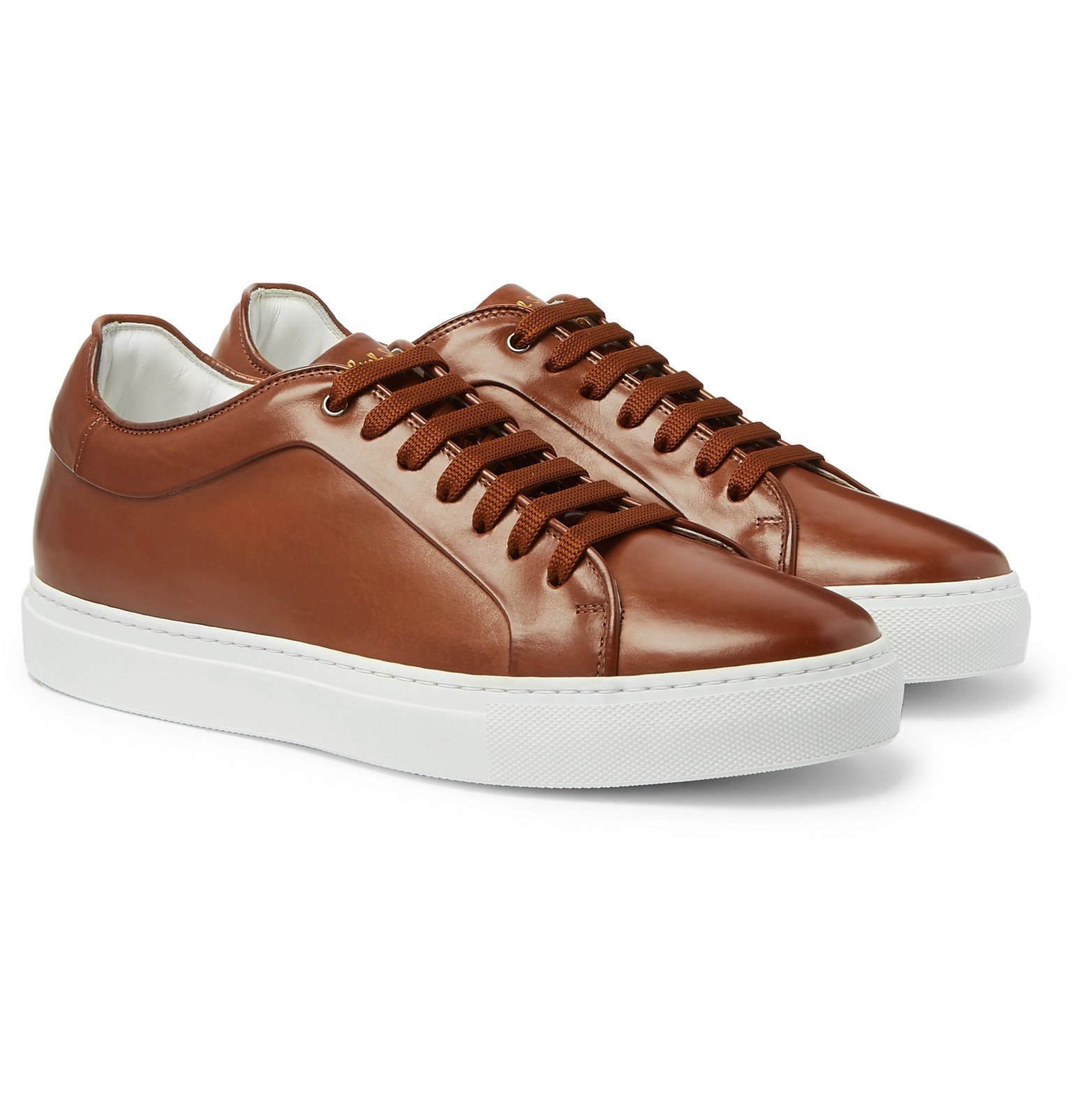 Paul Smith - Basso Burnished-Leather Sneakers - Brown Paul Smith