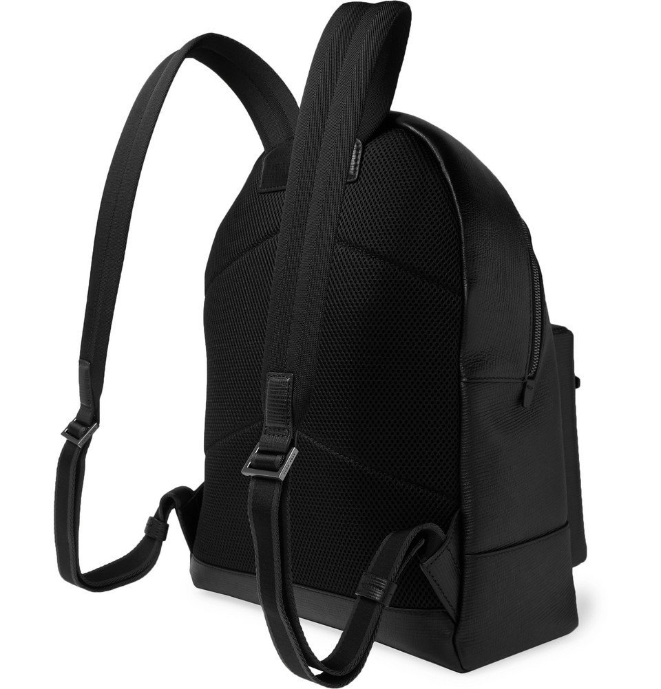 Hugo Boss CrossGrain Leather Backpack Men Black Hugo Boss