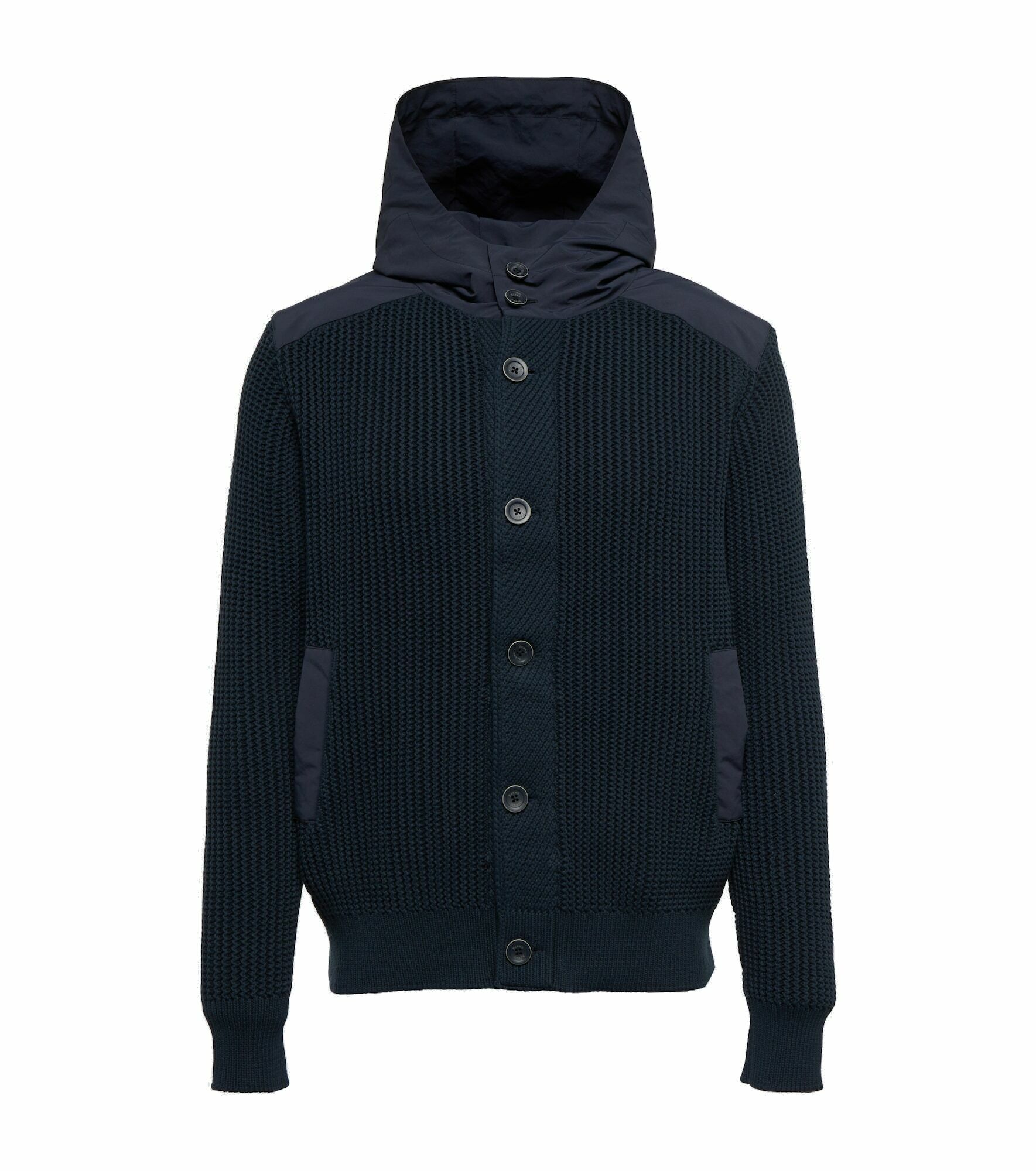 Herno - Hooded cotton-blend cardigan Herno