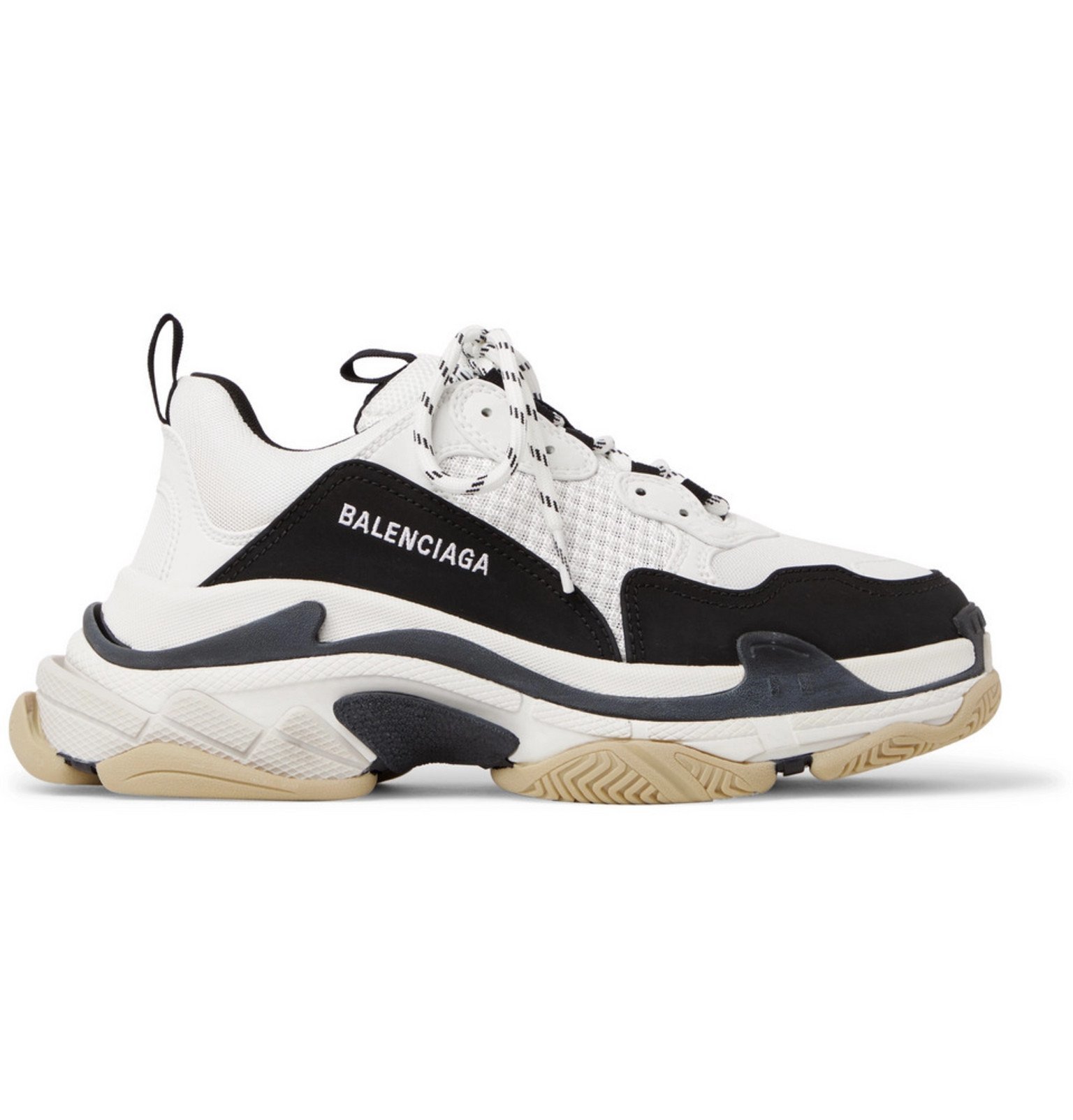 triple s suede and mesh trainers
