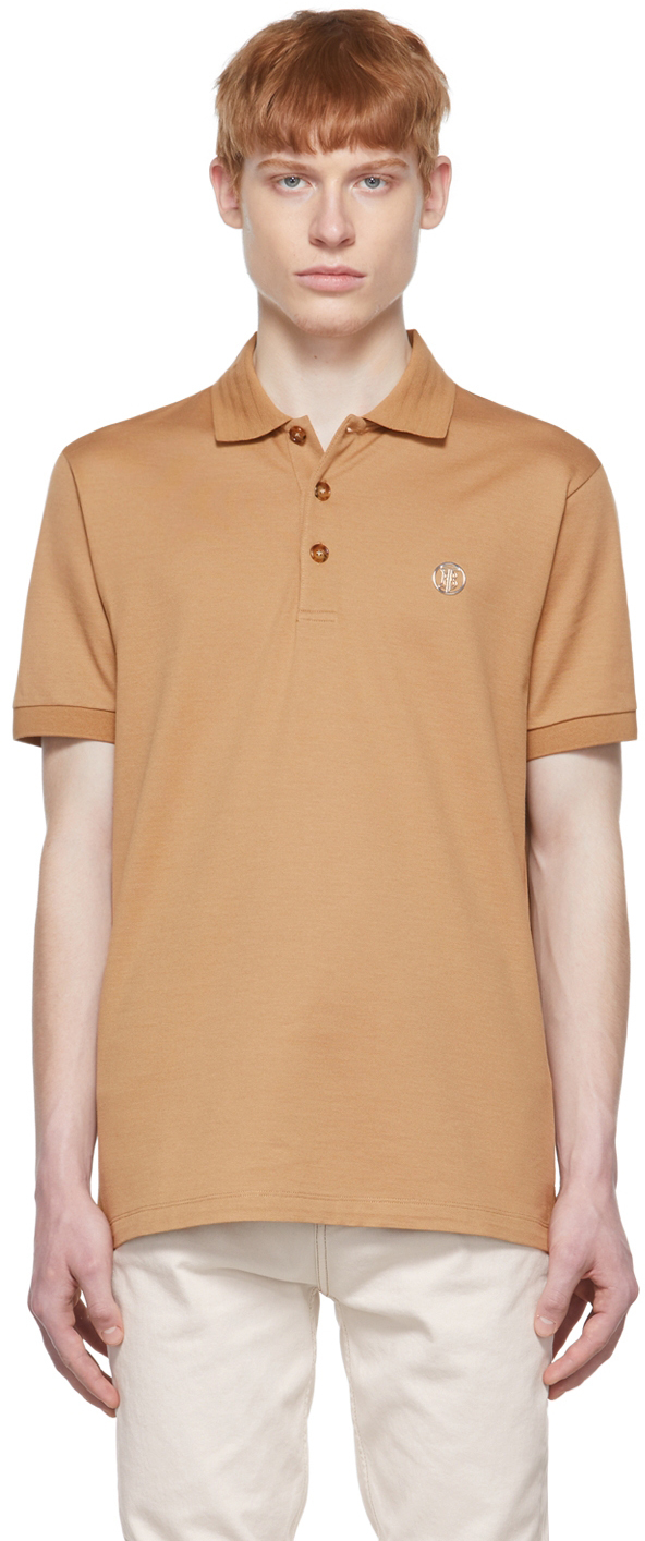 tan burberry polo shirt