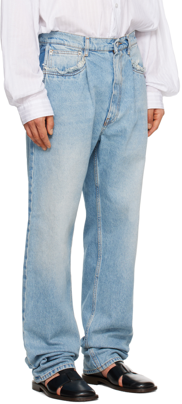 Hed Mayner Blue Seam Pocket Jeans Hed Mayner