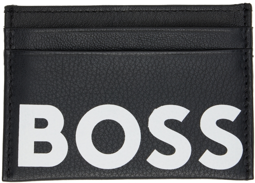 Boss Black Leather Card Holder BOSS