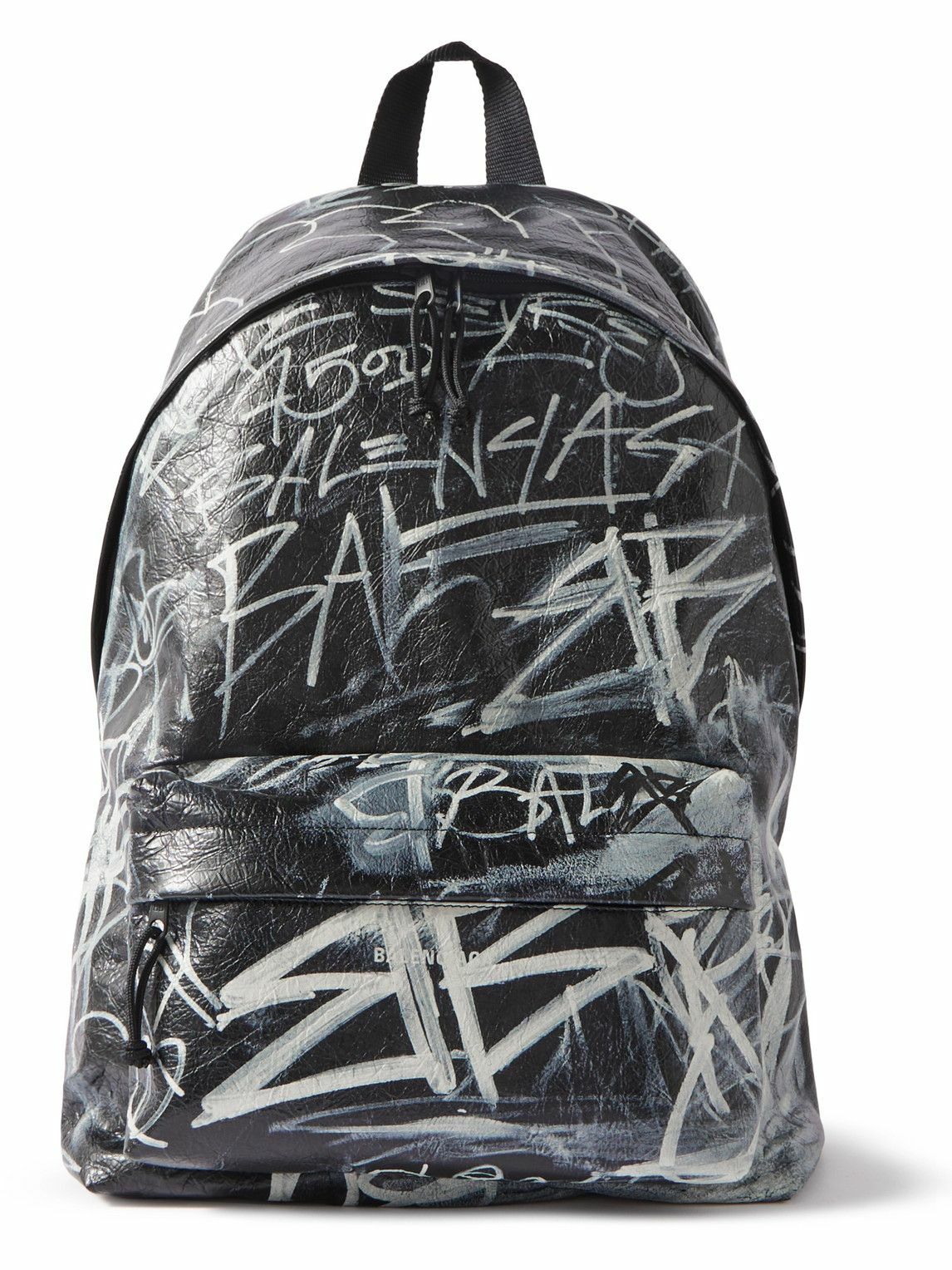Balenciaga - Explorer Graffiti-Print Textured-Leather Backpack Balenciaga