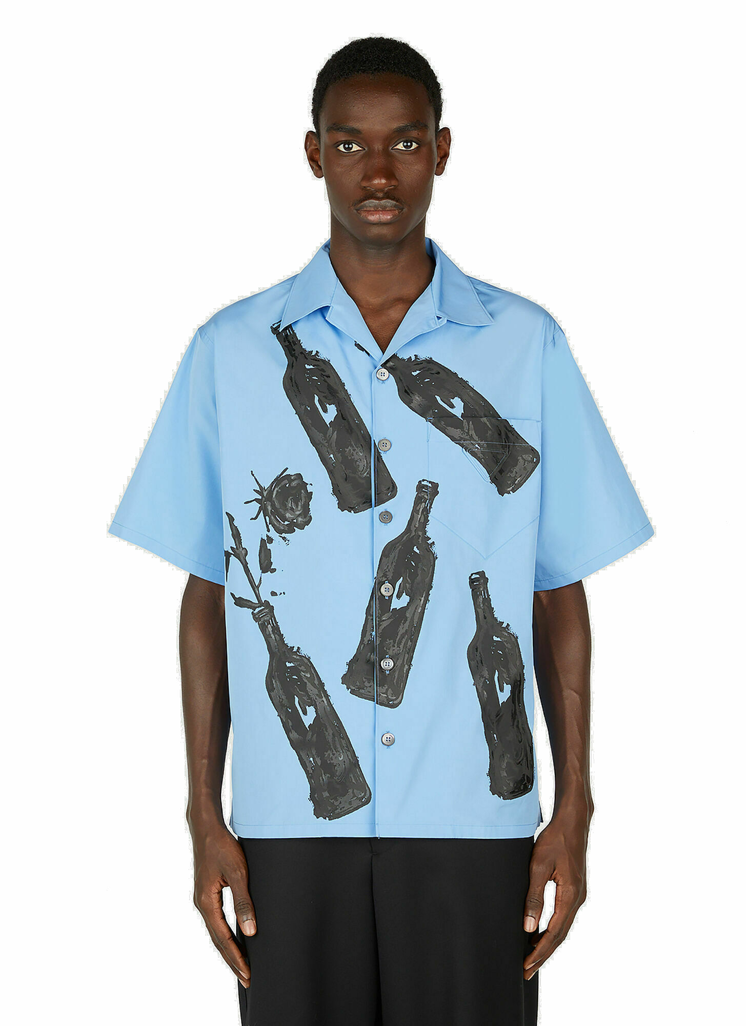 Photo: Prada - Graphic Print Shirt in Blue
