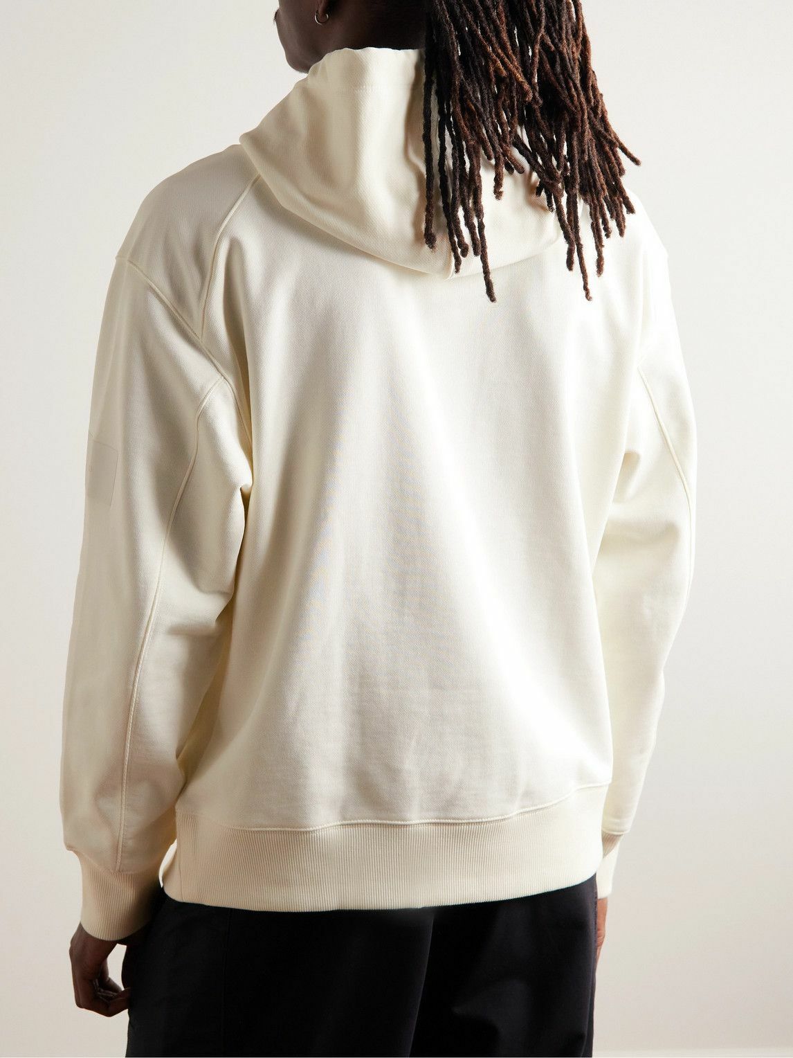 Y-3 - Logo-Appliquéd Stretch Organic Cotton-Jersey Hoodie - Neutrals Y-3