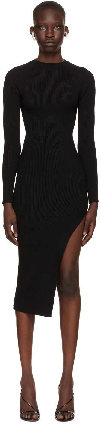 long sleeve side slit dress