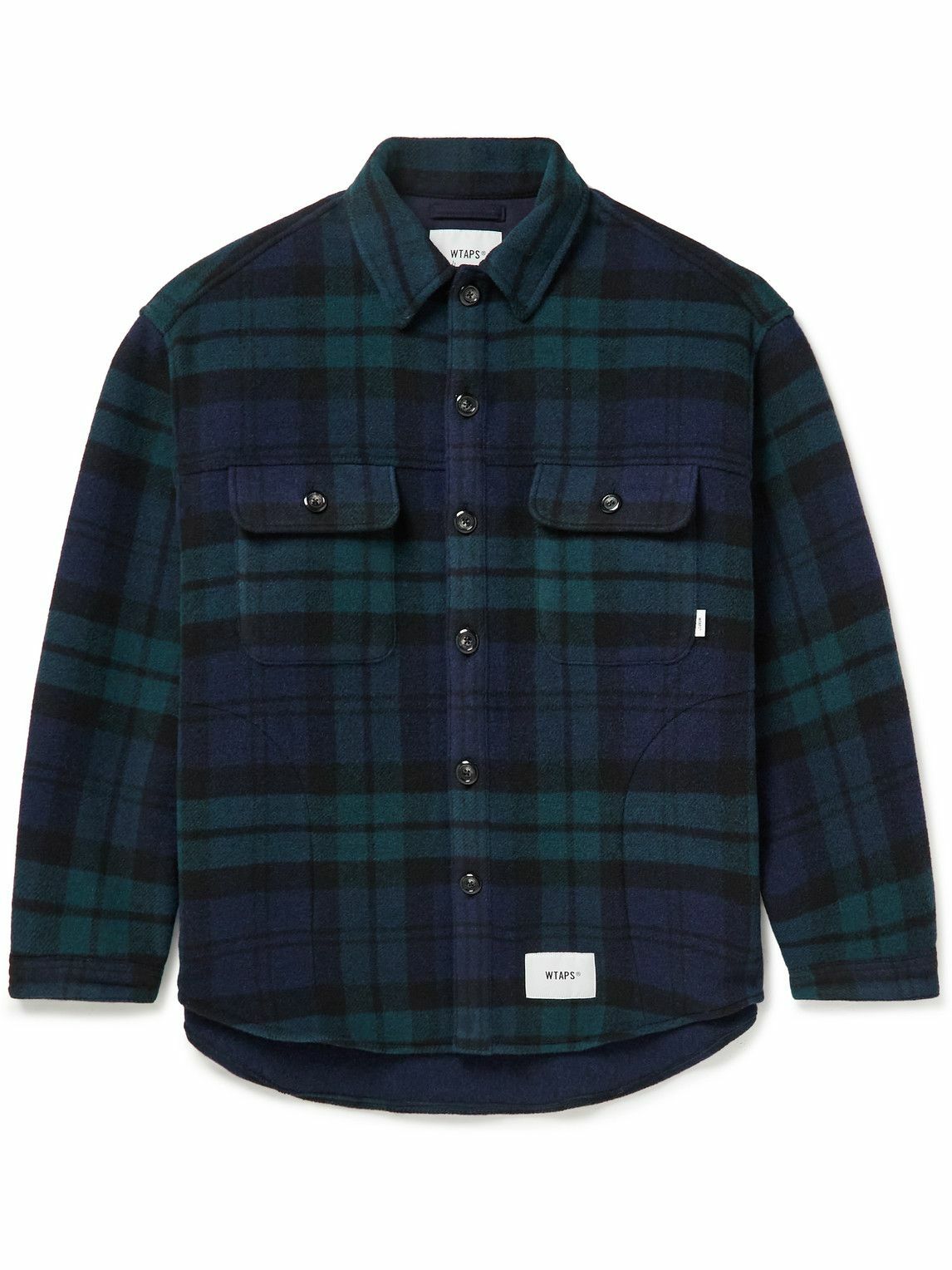 WTAPS Oversized Checked WoolBlend Flannel Jacket Blue WTAPS