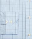 Brooks Brothers Men's Madison Relaxed-Fit Dress Shirt, Non-Iron Plaid Overcheck | Light Blue/Burgundy