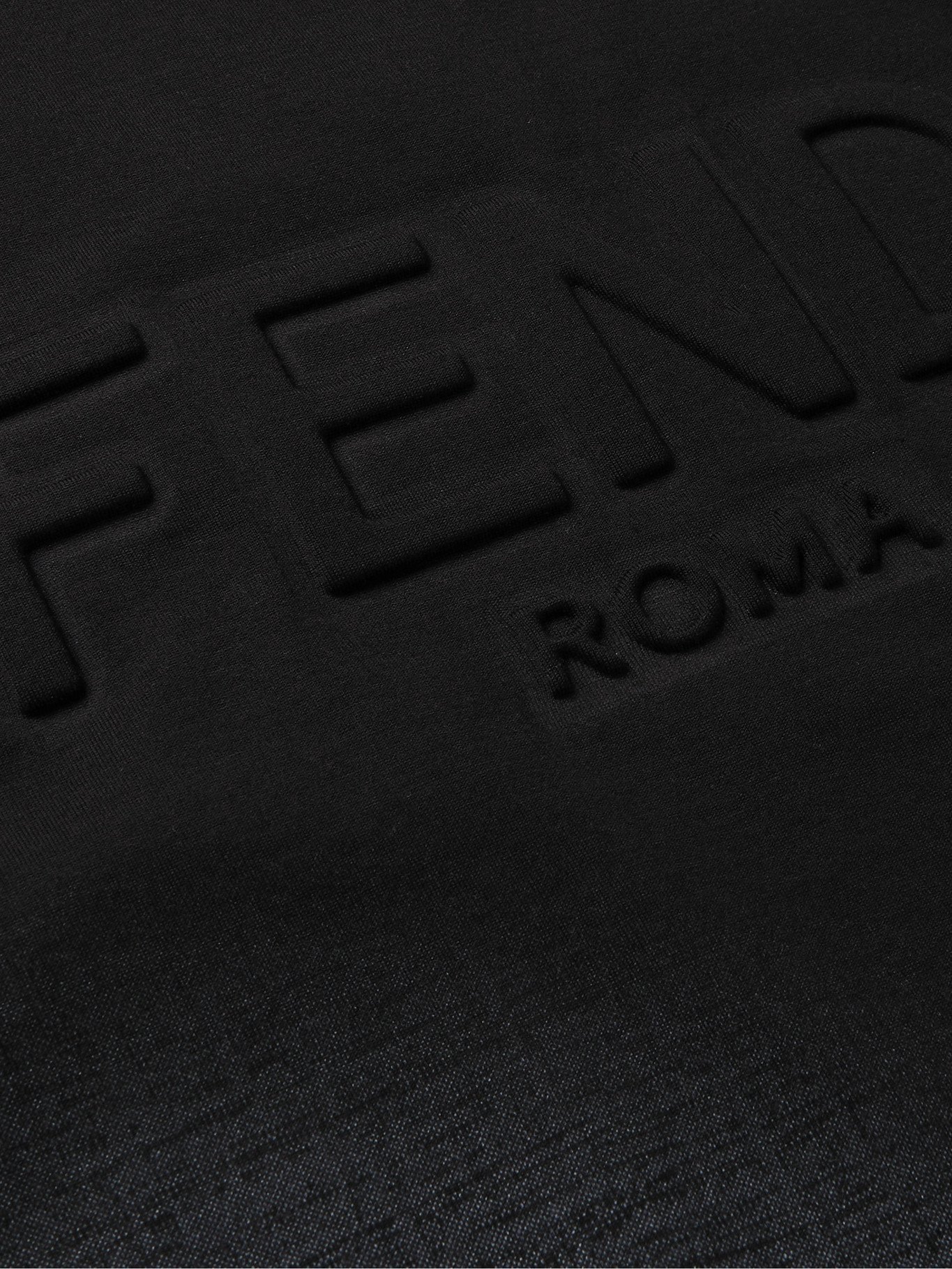 FENDI - Logo-Embossed Ombré Cotton-Jersey T-Shirt - Black Fendi