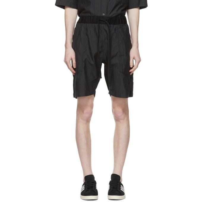 tss Navy Faille Pinstripe Baggy Shorts tss