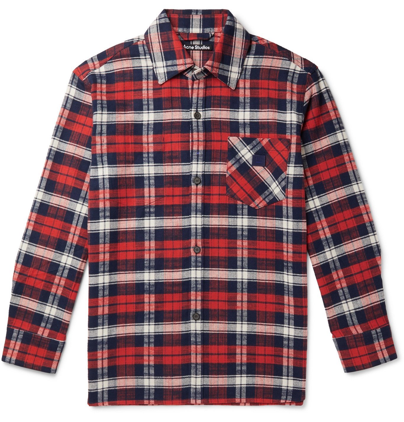 Acne Studios - Oversized Checked Cotton-Flannel Overshirt - Red Acne ...