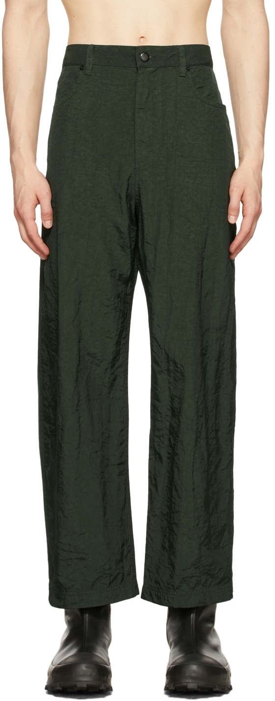 Eckhaus Latta Green Resin Husk Trousers 