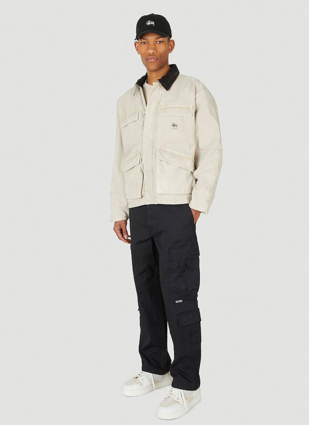 Washed Canvas Shop Jacket in Cream Stussy