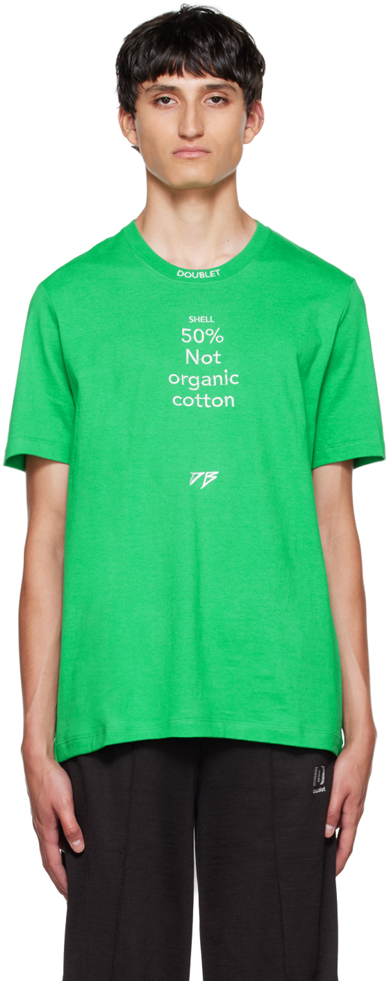 Doublet Green Composition Message T-Shirt Doublet