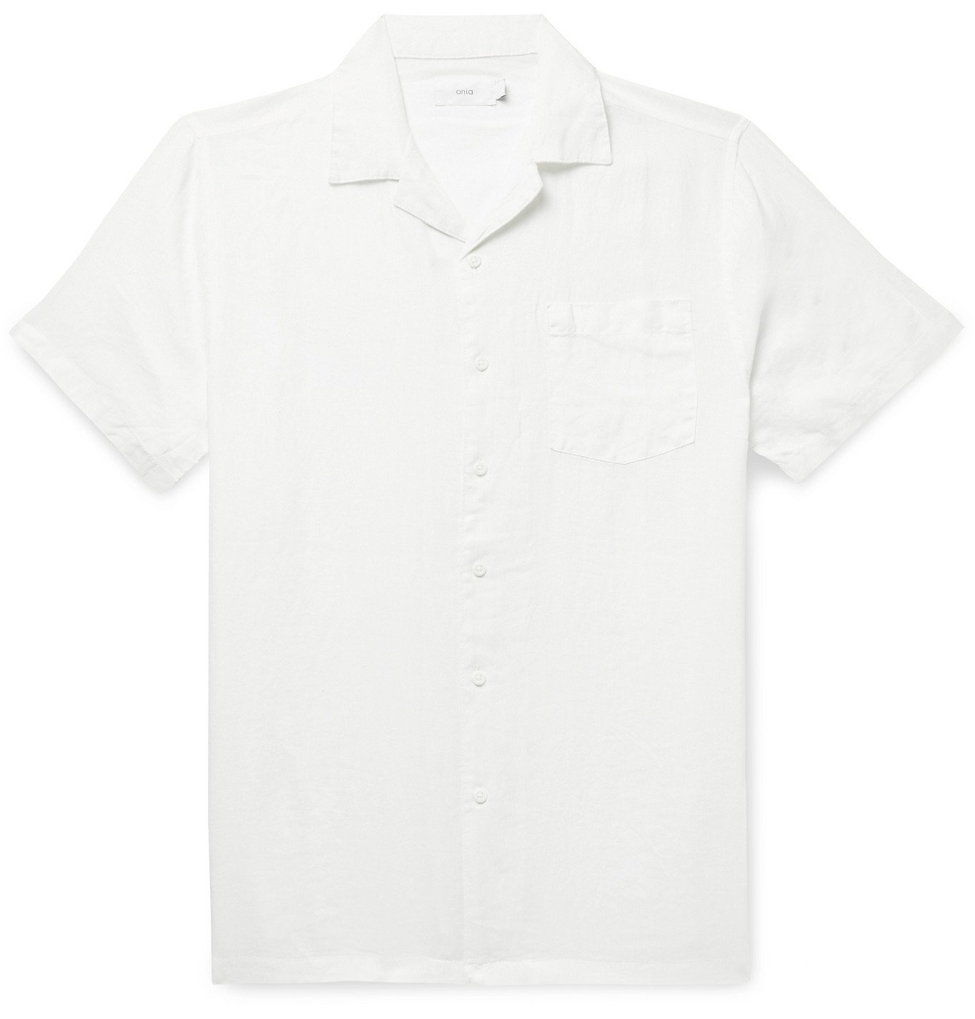 Onia - Vacation Camp-Collar Linen Shirt - White Onia