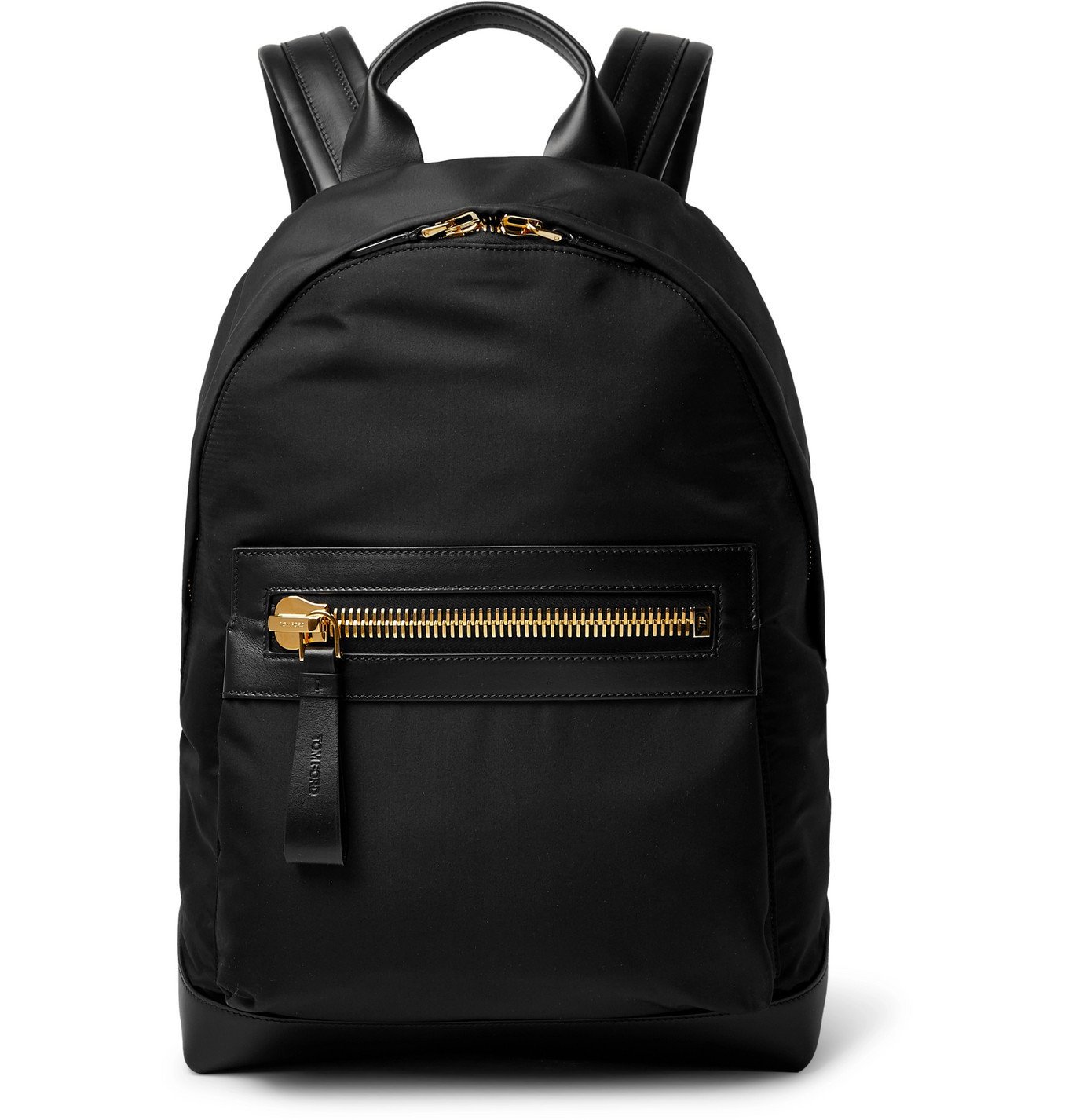 TOM FORD - Leather-Trimmed Nylon Backpack - Black TOM FORD