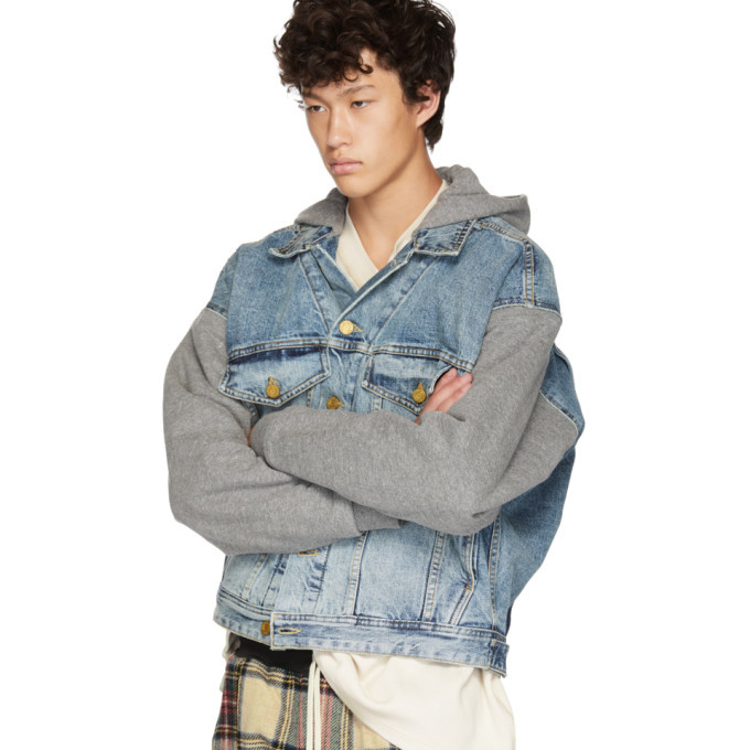 Fear of God Indigo Denim Hooded Trucker Jacket Fear Of God