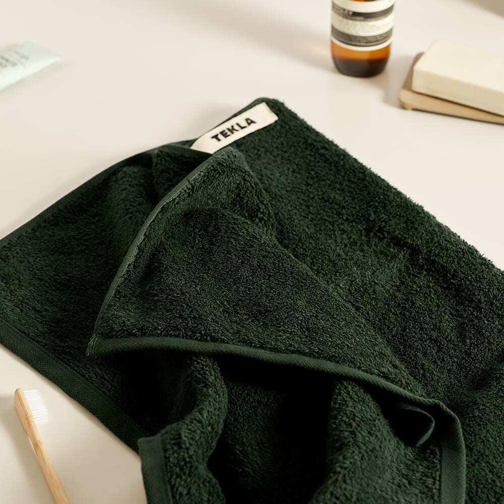 Tekla Fabrics Organic Terry Hand Towel in Forest Green Tekla Fabrics