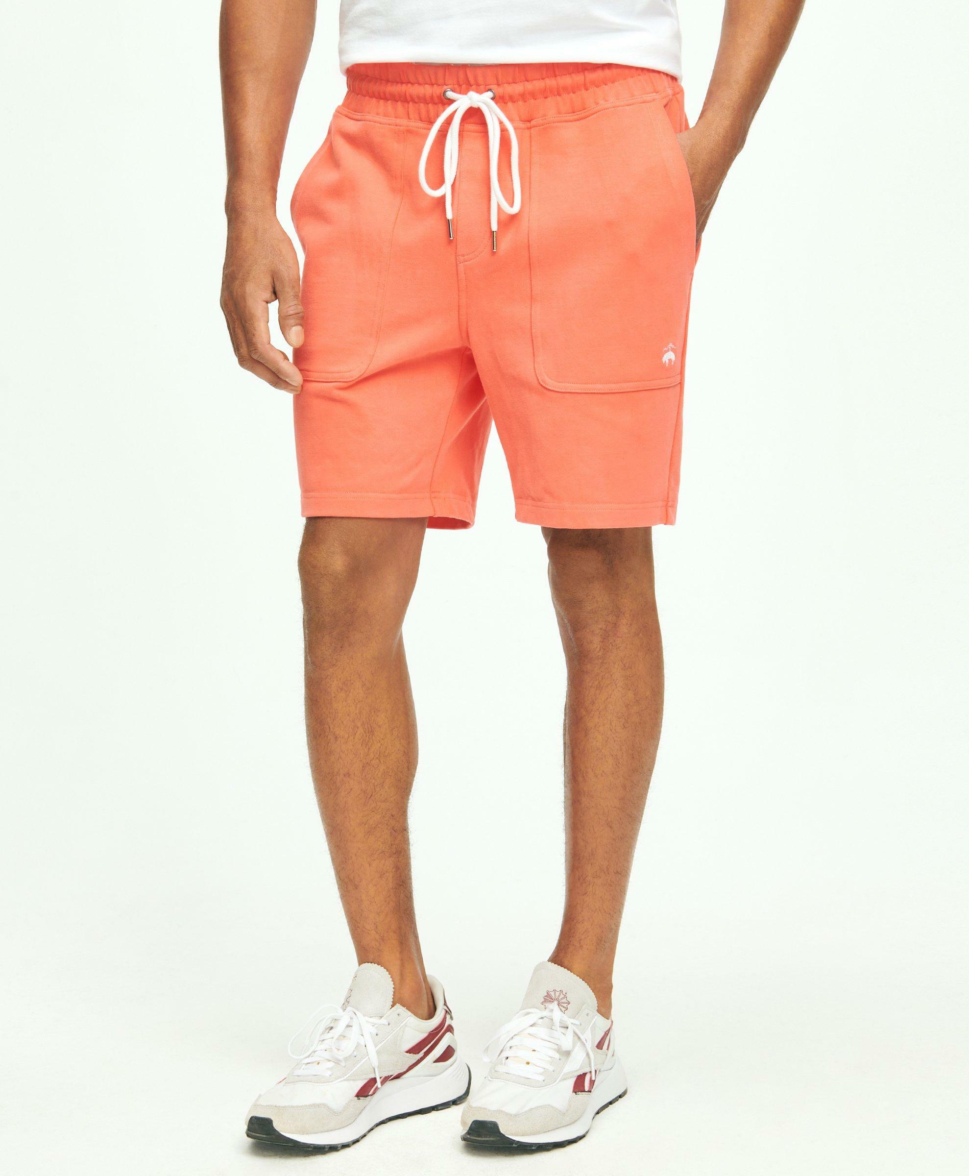 Photo: Brooks Brothers Men's Stretch Sueded Cotton Jersey Sweat Shorts | Bright Orange