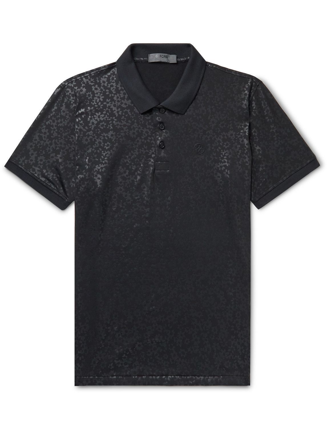 G/FORE - Logo-Appliquéd Printed Stretch-Jersey Golf Polo Shirt - Black ...