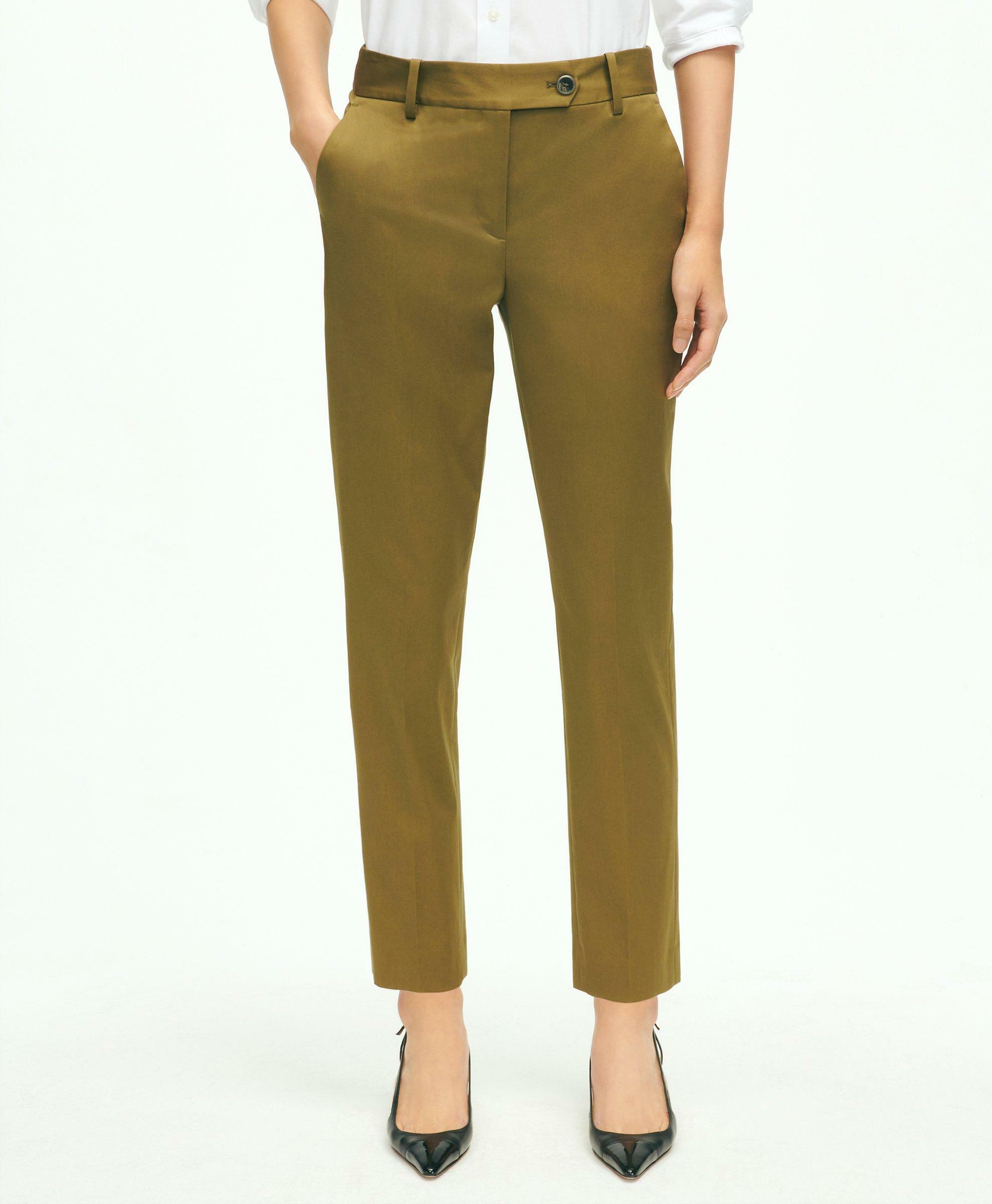 Brooks Brothers Women's Stretch Cotton Pants | Olive