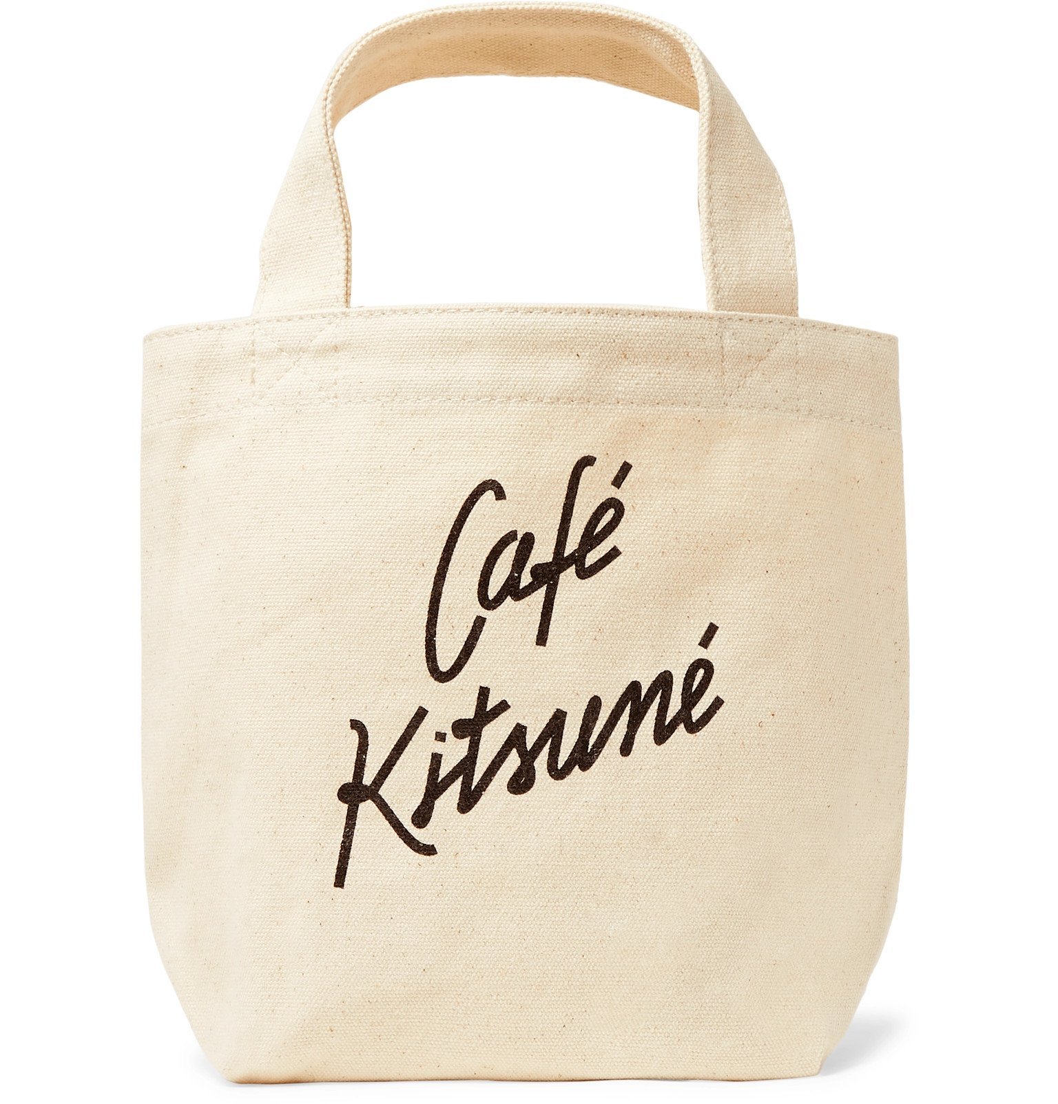 Café Kitsuné - Small Logo-Print Cotton-Canvas Tote Bag - Neutrals Café ...