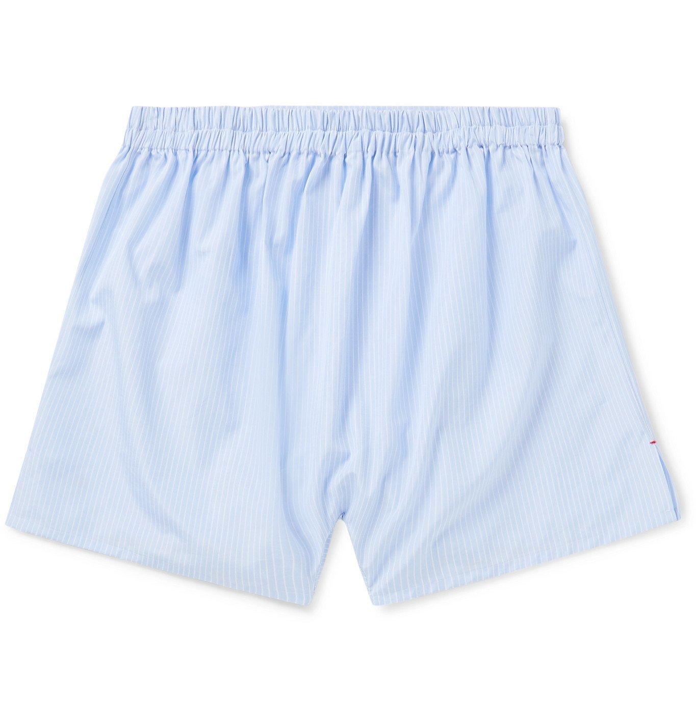 Isaia - Striped Cotton Boxer Shorts - Blue Isaia