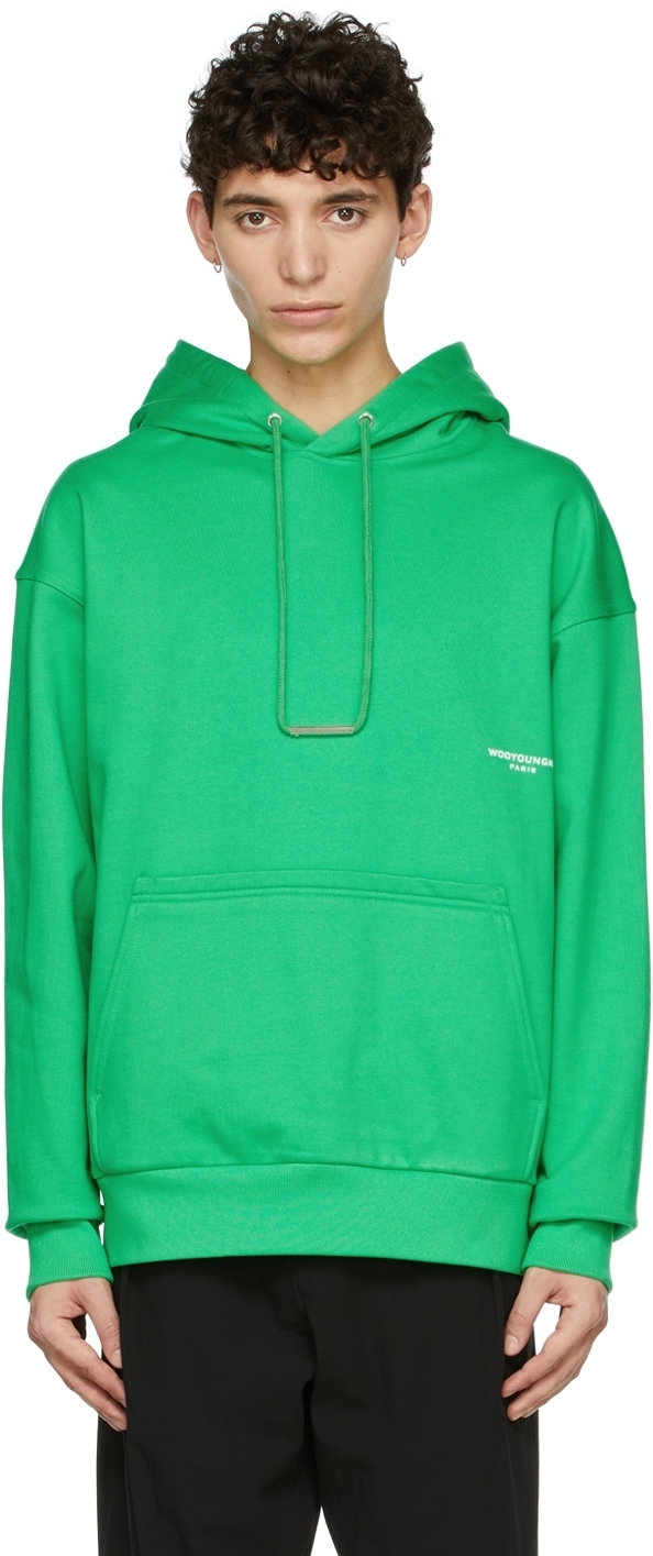 Wooyoungmi Green Cotton Hoodie Wooyoungmi