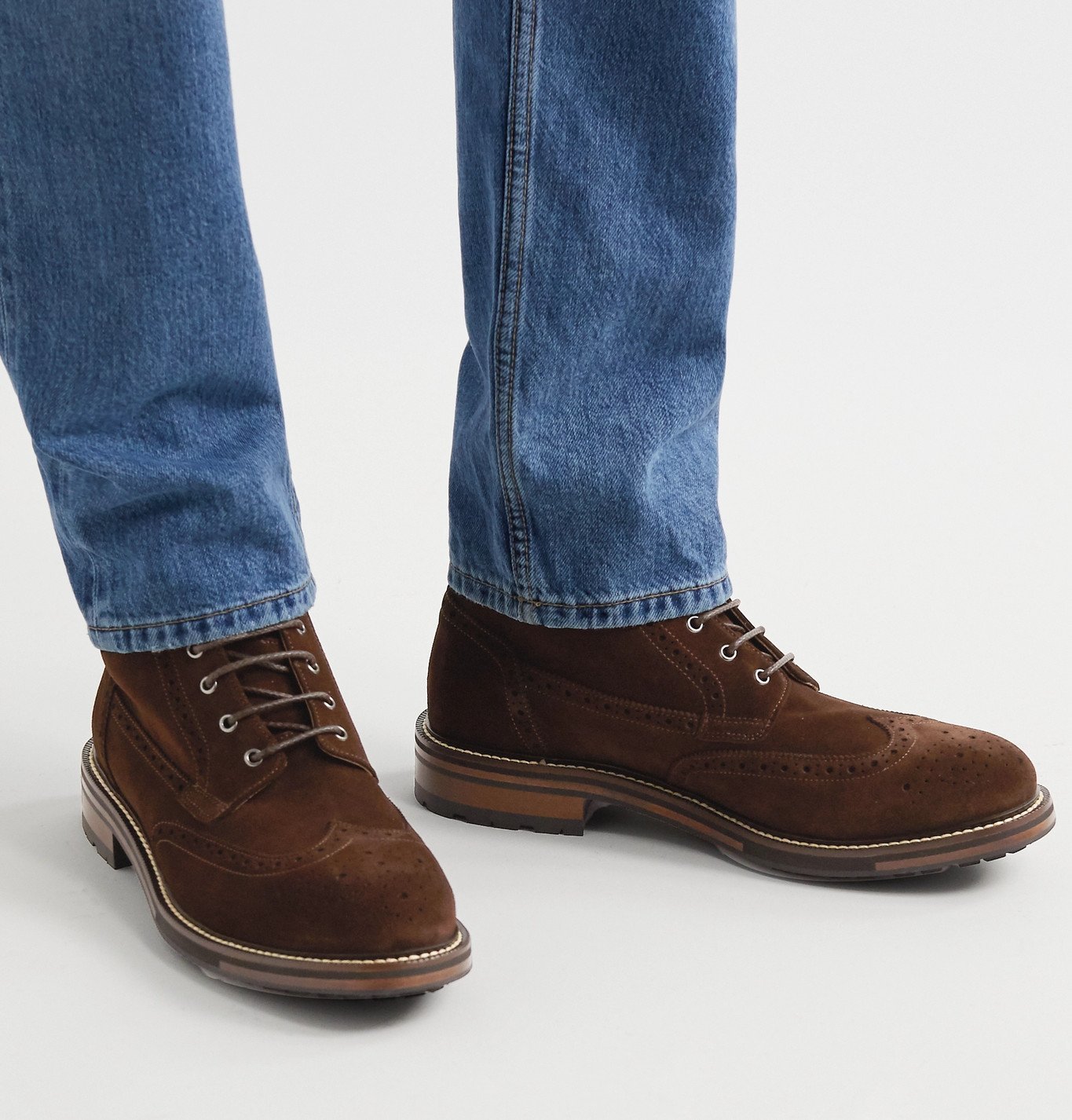 Dunhill - Country Suede Brogue Boots - Brown Dunhill