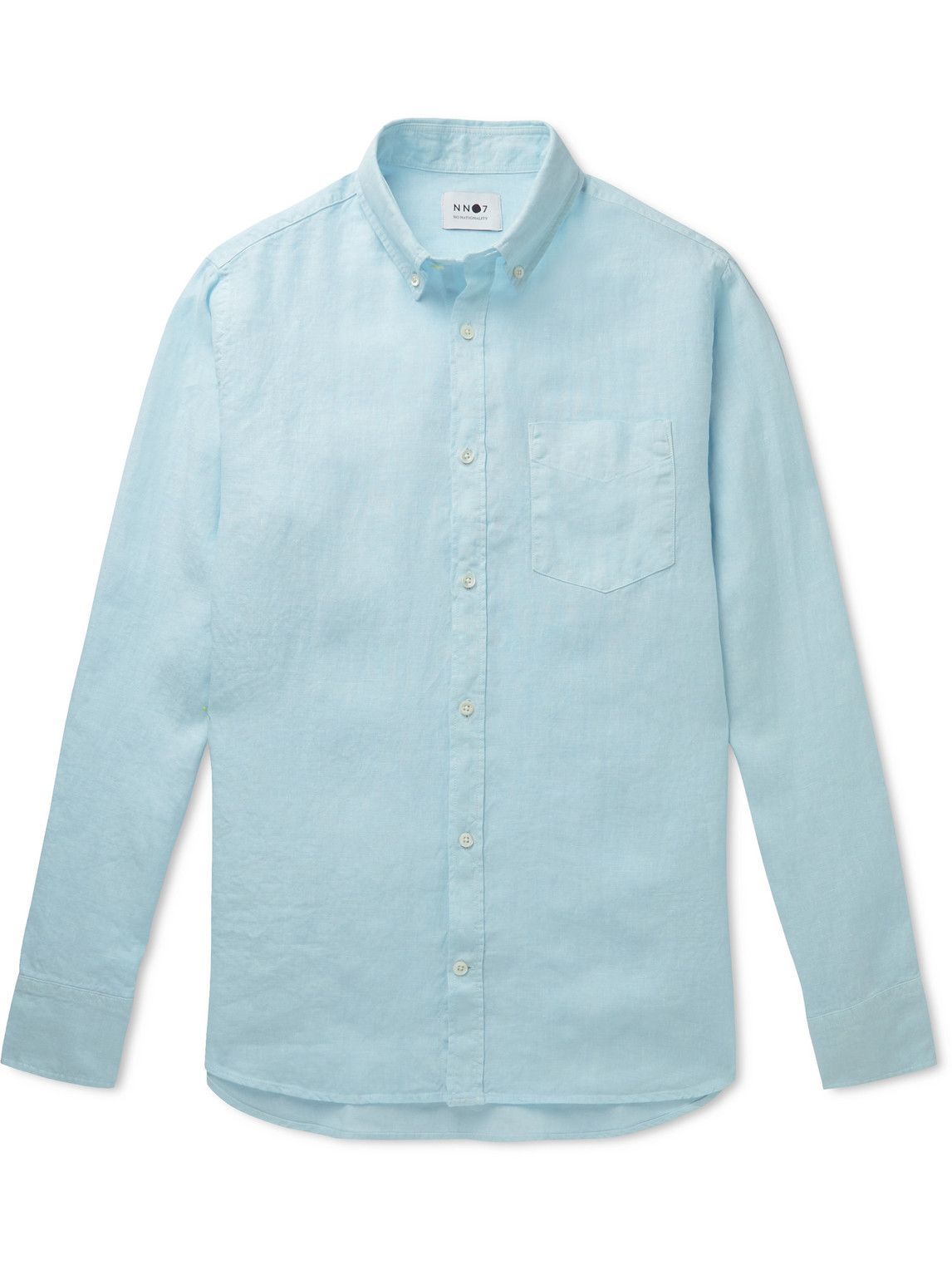 NN07 - Levon Button-Down Collar Linen Shirt - Blue NN07