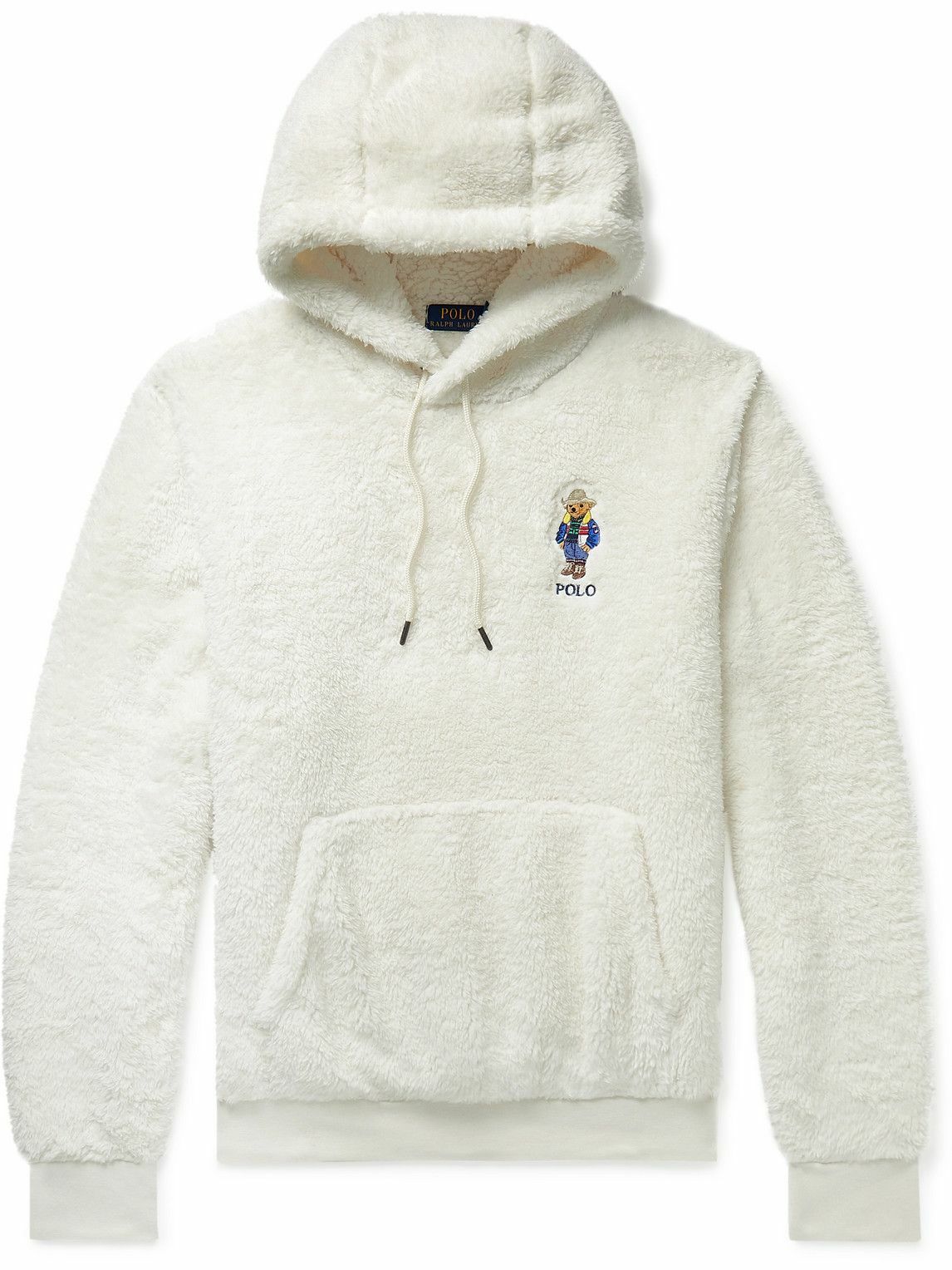 Polo Ralph Lauren - Logo-Embroidered Fleece Hoodie - Neutrals Polo ...