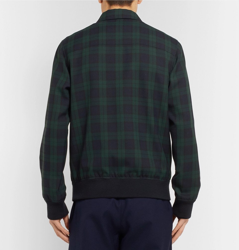 gingham check twill blouson jacket