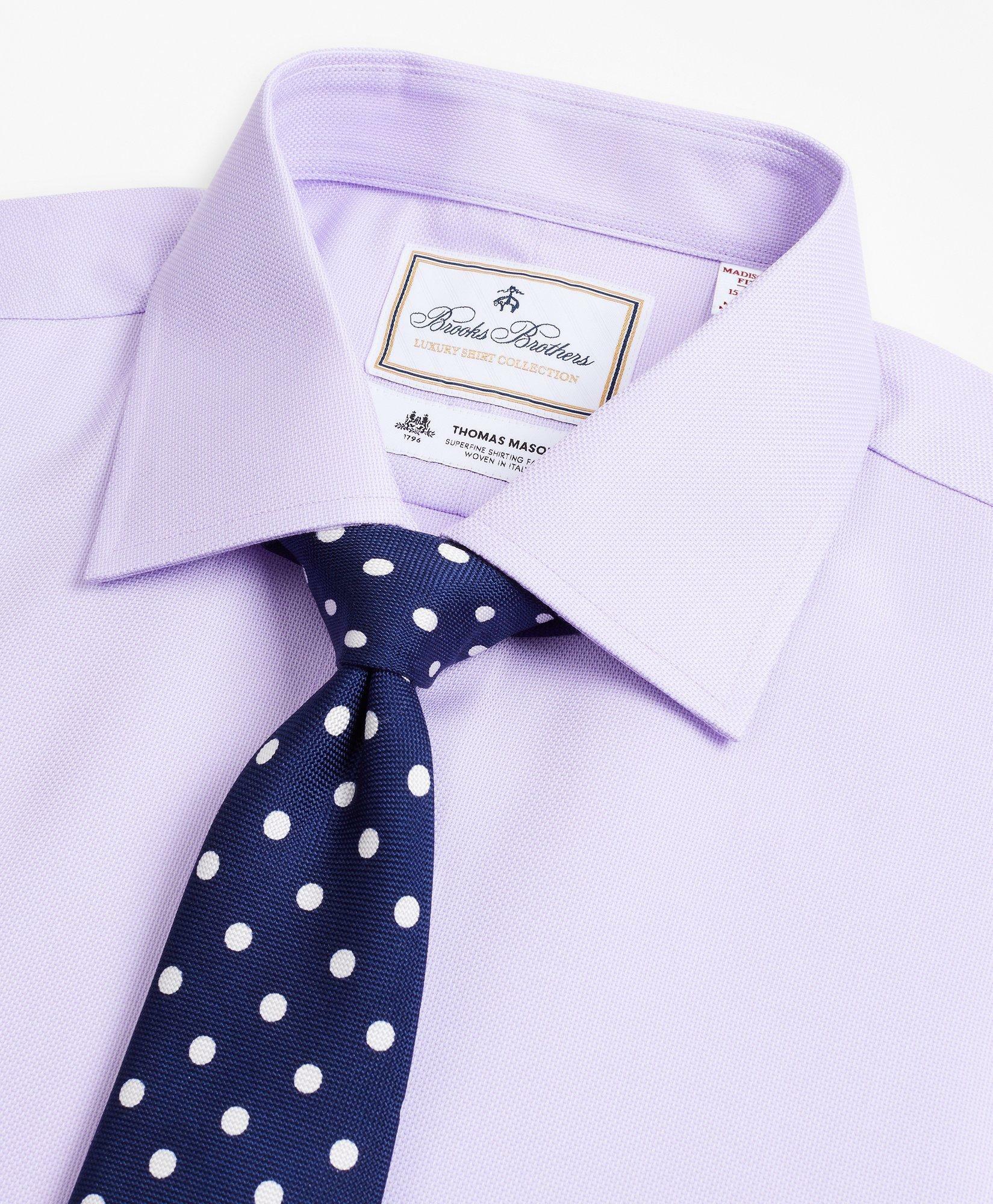 Brooks Brothers Men's Luxury Collection Madison Relaxed-Fit Dress Shirt, Franklin Spread Collar Dobby | Lavender