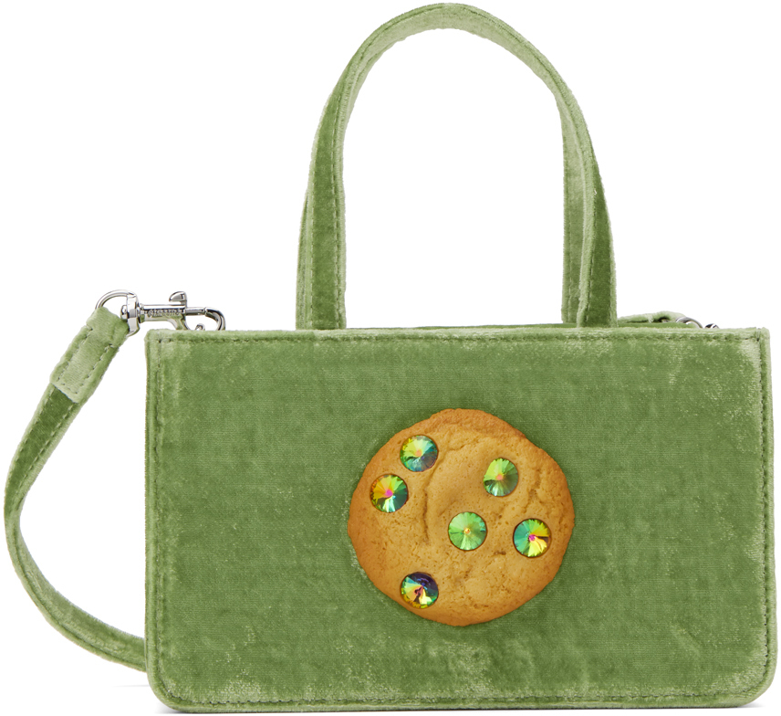 Puppets and Puppets Green Small Jeweled Cookie Bag