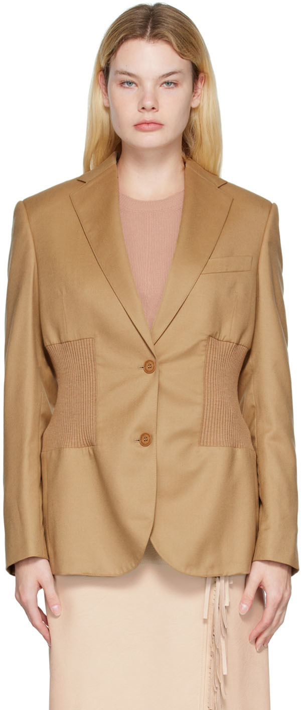 Stella McCartney Tan Tapered Blazer Stella McCartney