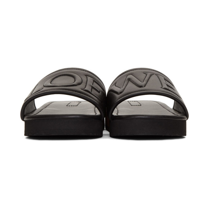 Loewe Black Leather Slides Loewe