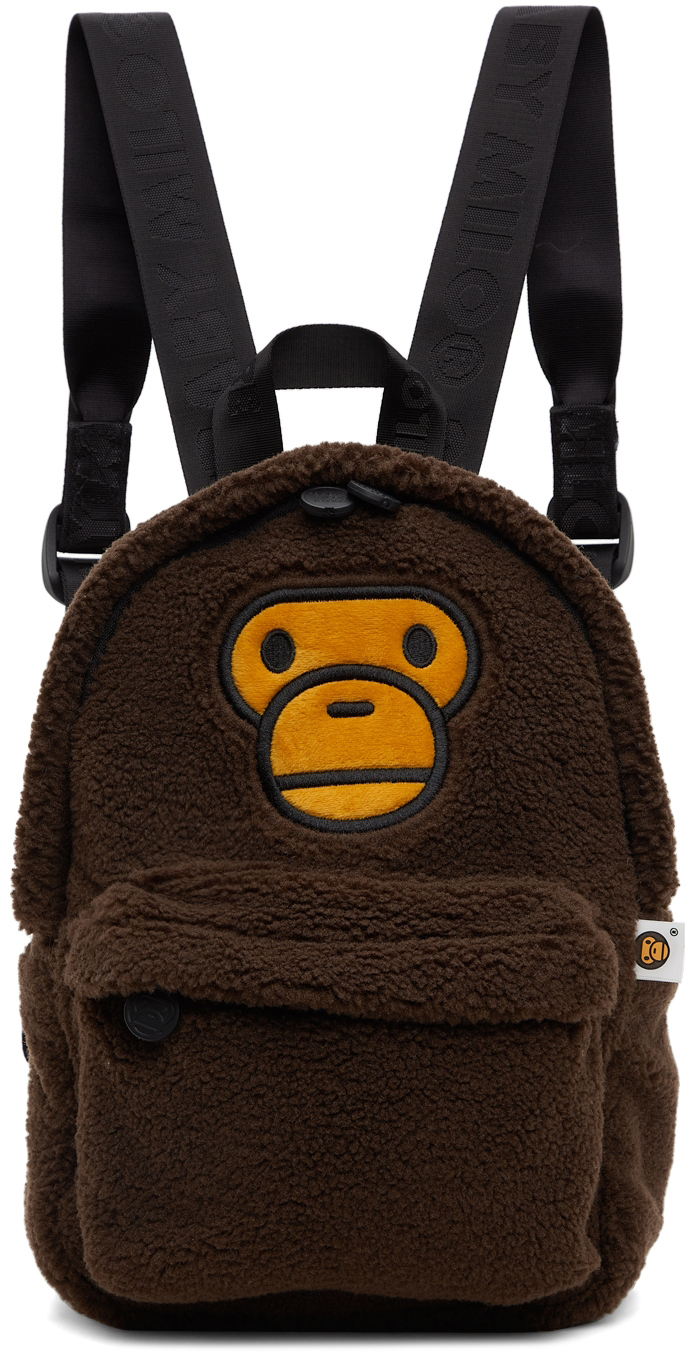BAPE Brown Baby Milo Faux Fur Backpack