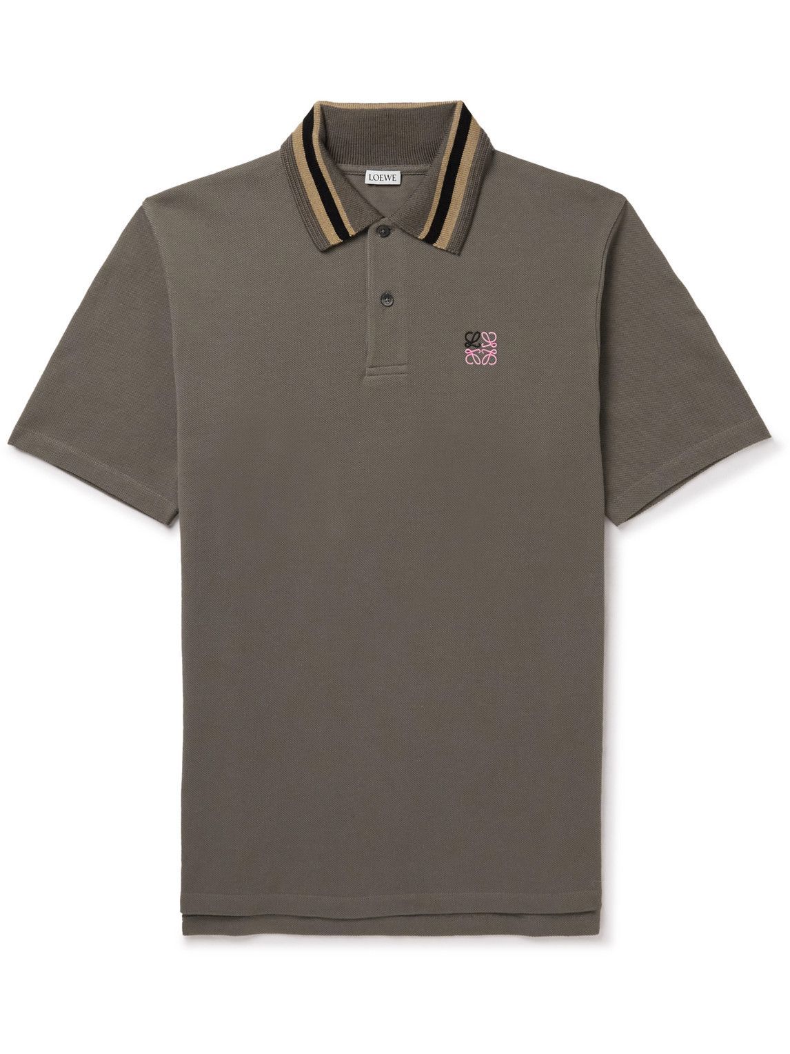 Loewe - Logo-Embroidered Cotton-Piqué Polo Shirt - Brown Loewe