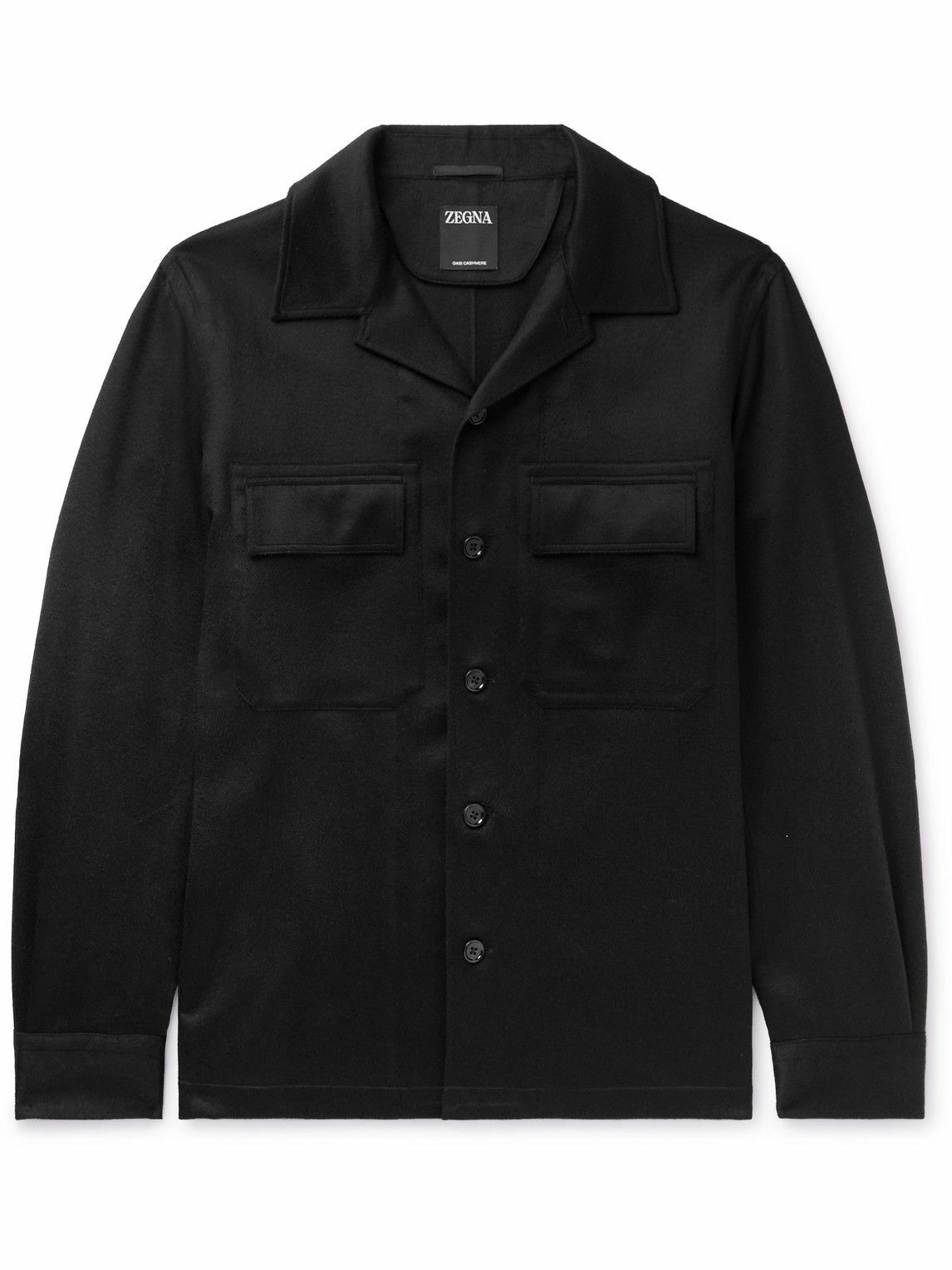 Zegna - Oasi Cashmere-Felt Overshirt - Black