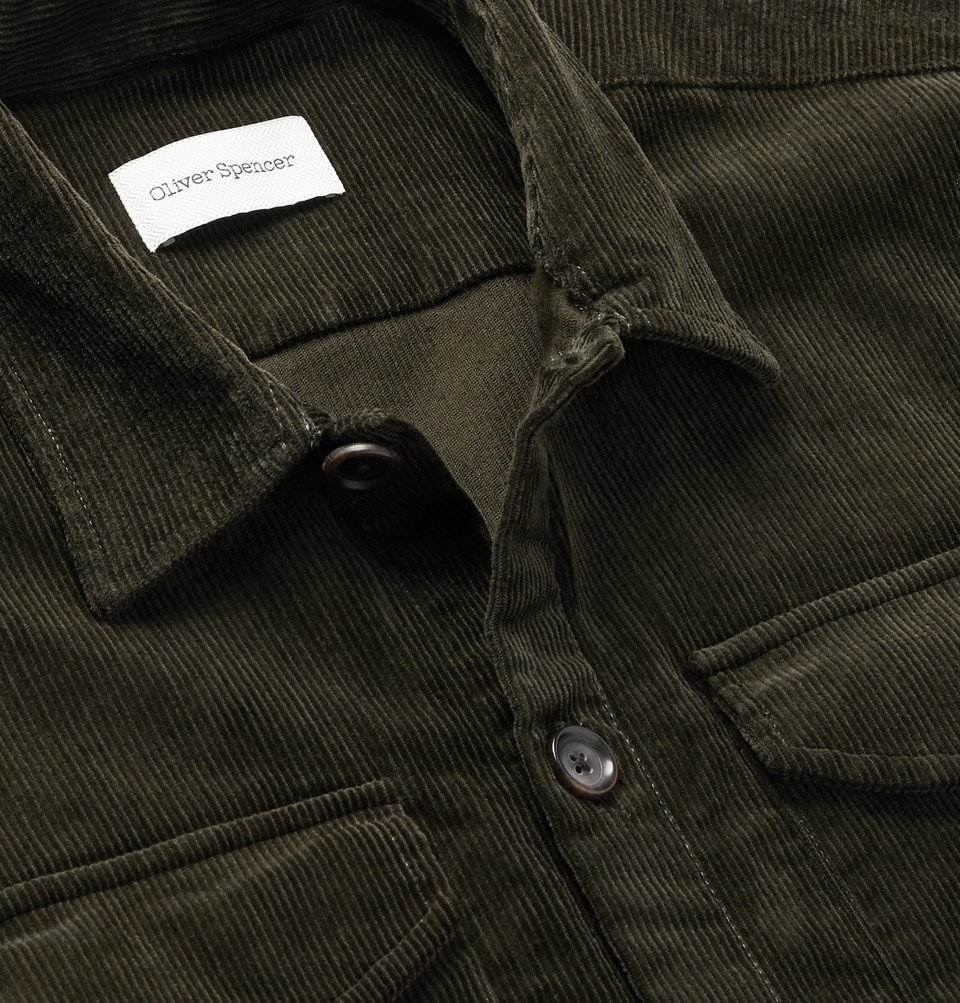 Oliver Spencer - Cotton-Blend Corduroy Shirt Jacket - Green