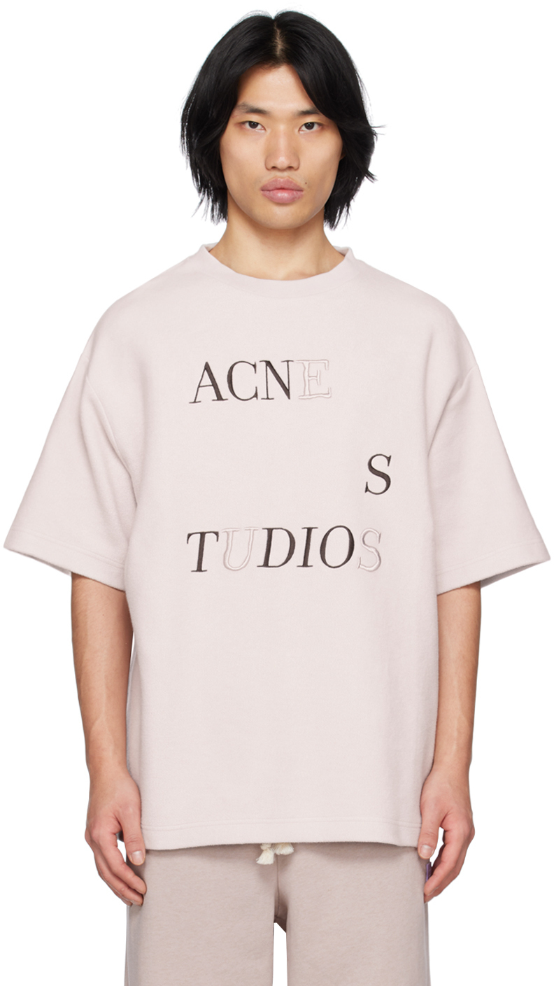 Acne Studios Purple Embroidered T Shirt Acne Studios