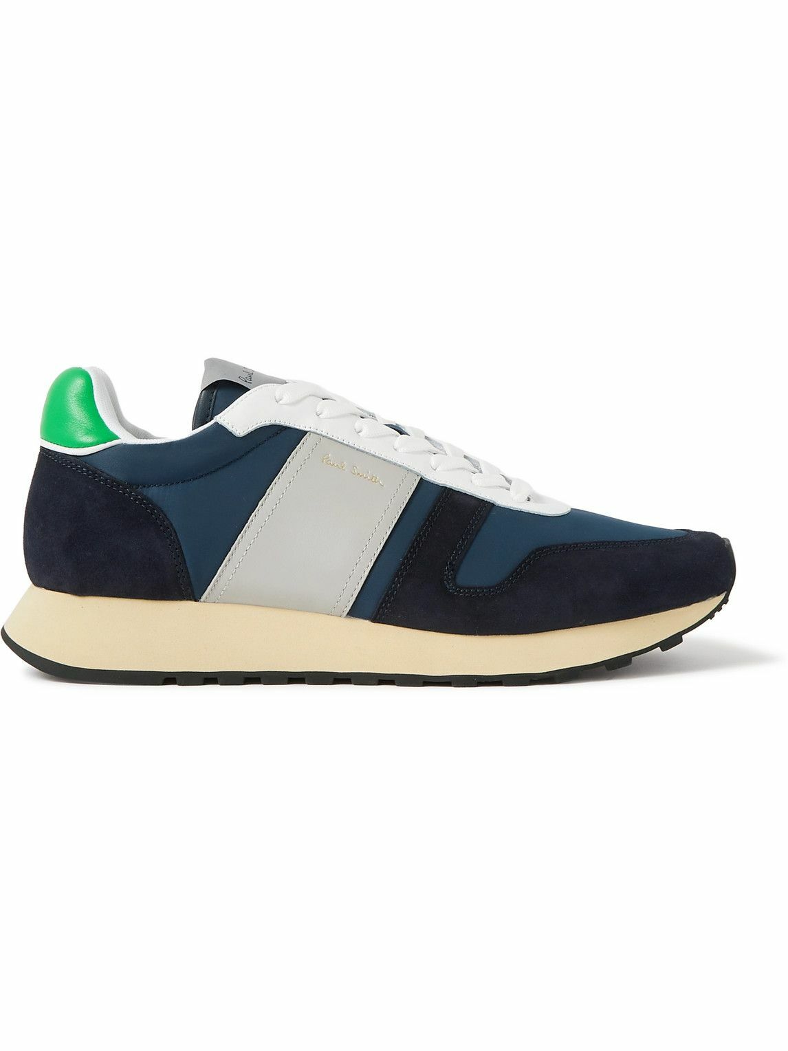 Paul Smith - Eighties Leather and Suede-Trimmed Canvas Sneakers - Blue ...