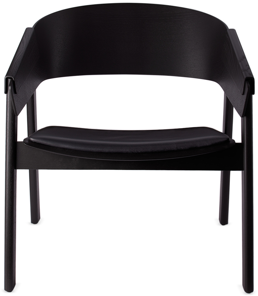 Muuto Black Leather Cover Lounge Chair Muuto