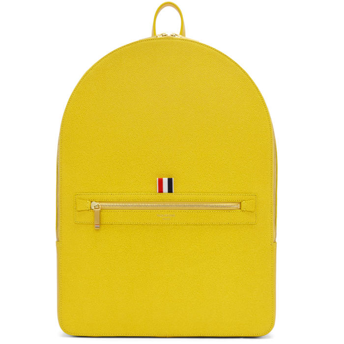 yellow leather backpack