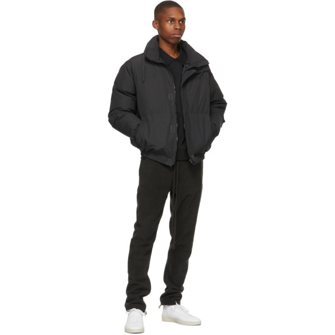 Essentials Black Nylon Puffer Jacket 