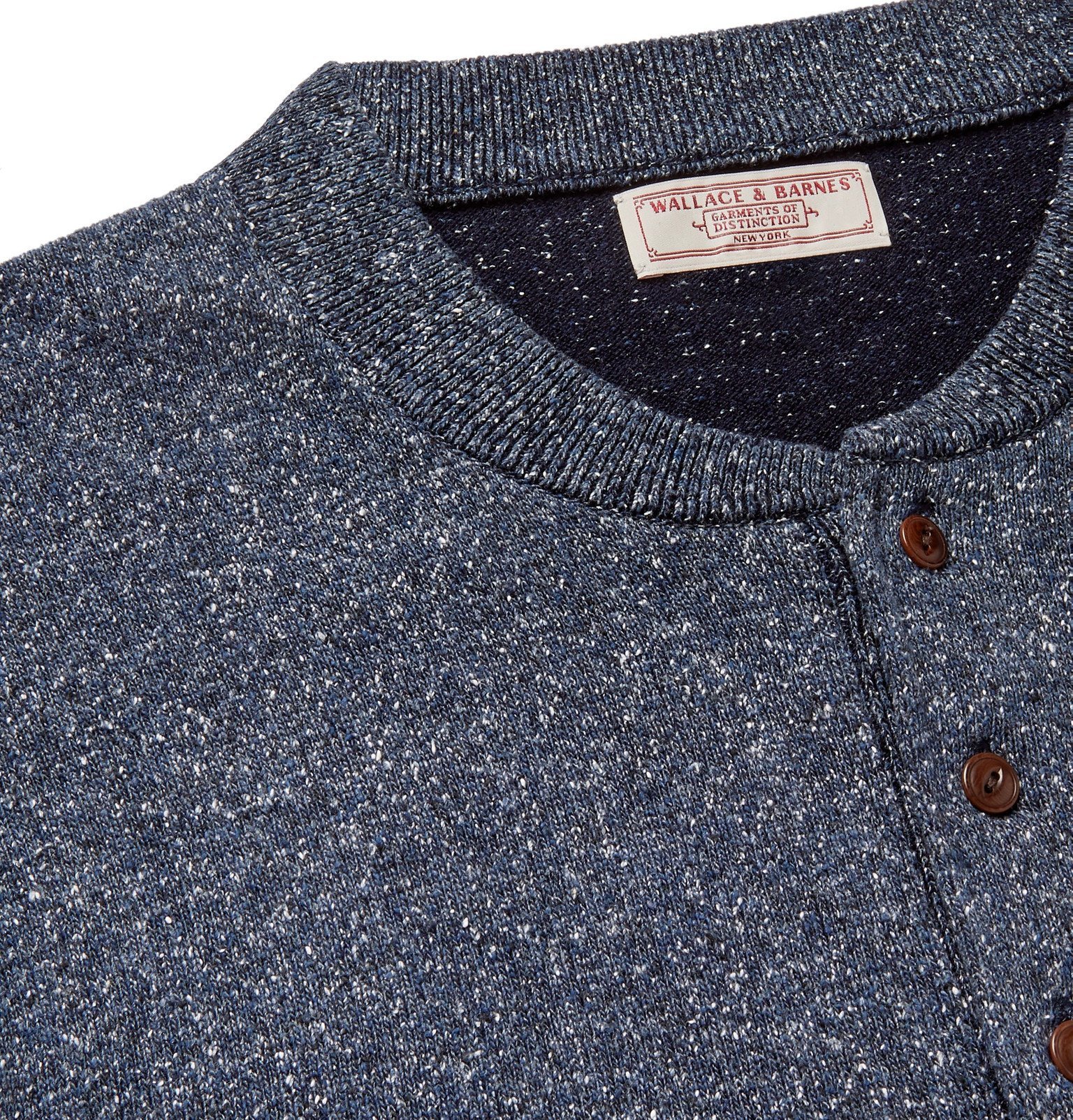 Cotton-Blend Henley Sweater - Blue J.Crew