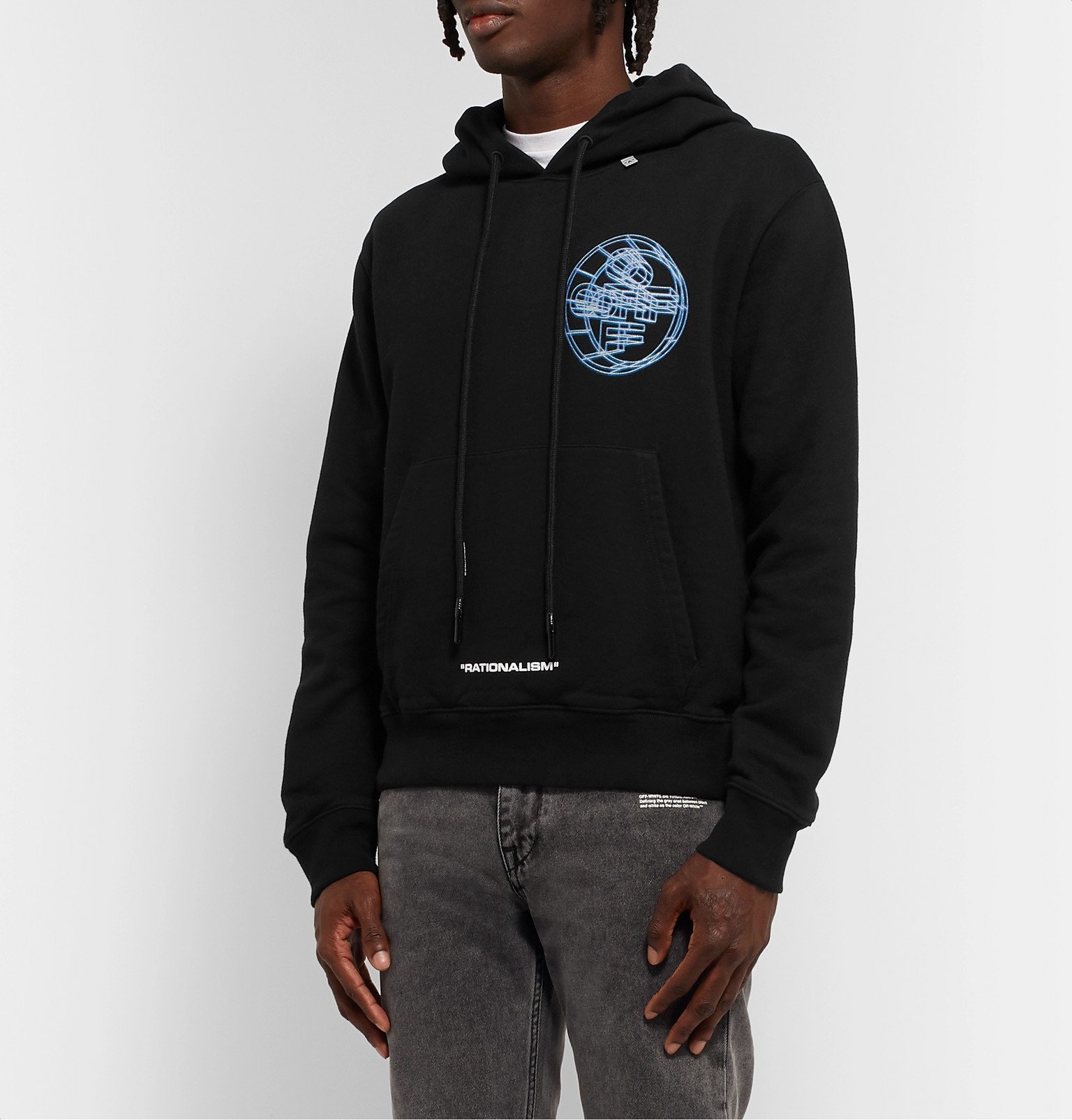 Cotton-Jersey Hoodie - Black Off-White